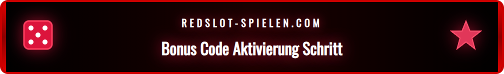 Detaillierte Anleitung zur Eingabe des Aktionscodes auf der Redslot-Seite.