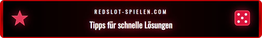 Infografik mit den besten Tipps zur Nutzung des Redslot Supports.